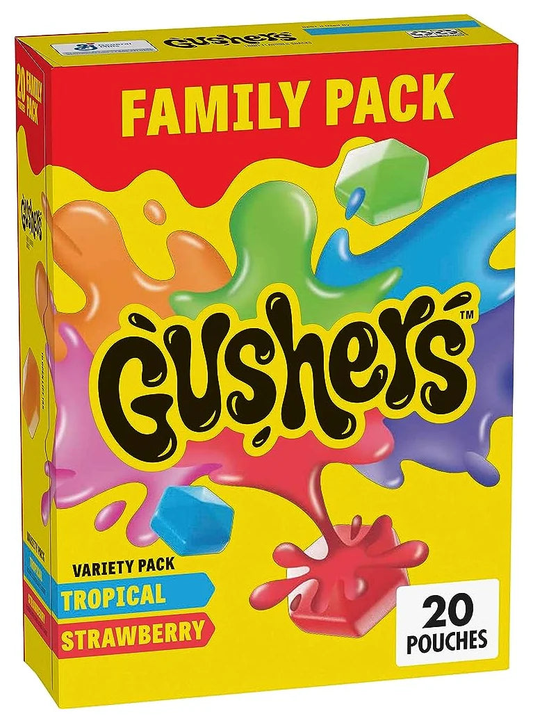 Fruit Gushers Flavoured Snacks Starwberry & Tropical 20s