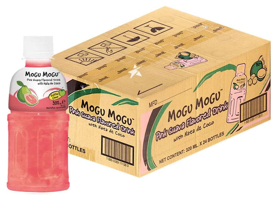 Mogu Mogu Drink With Nata De Coco Pink Guava Flavour 320Ml (Case of 24)