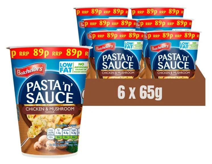 Bachelor's Pasta N Sauce Pot Chicken & Mushroom 65G (Case of 6)