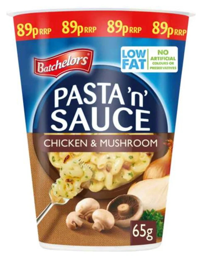 Bachelor's Pasta N Sauce Pot Chicken & Mushroom 65G (Case of 6)