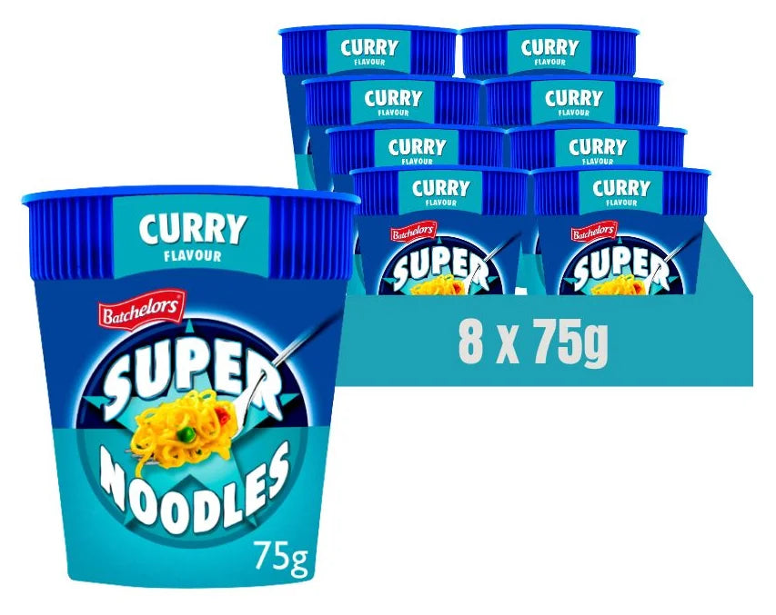 Batchelors Super Noodles Pot Mild Curry 75G (Case of 8)