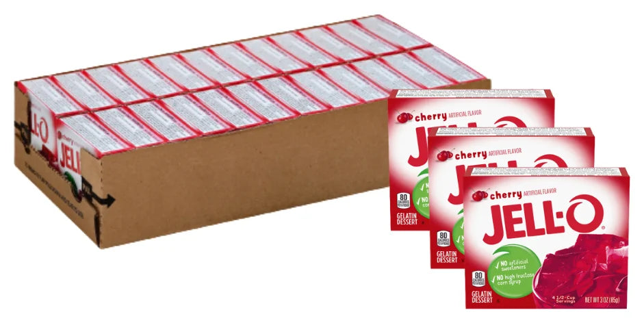 Jell-O Cherry Gelatin 3Oz (85G) (Case of 24)