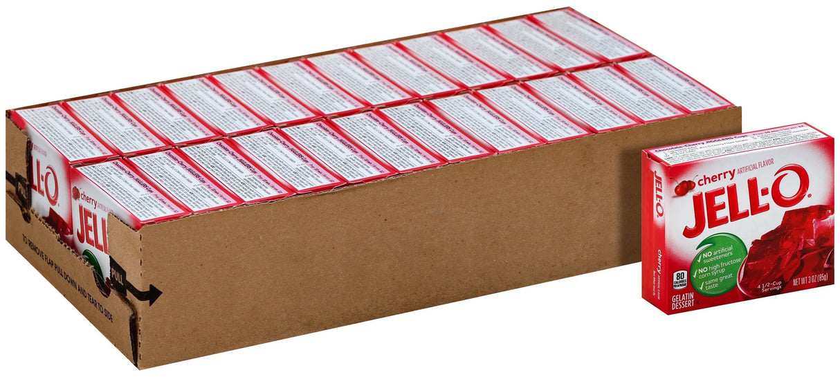 Jell-O Cherry Gelatin 3Oz (85G) (Case of 24)