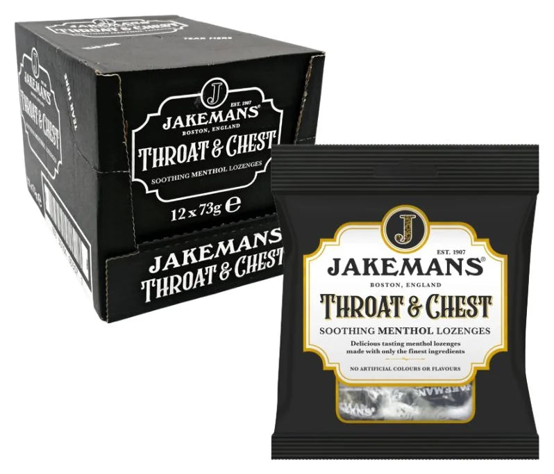 Jakemans Lozenges Throat & Chest 73G (Case of 12)