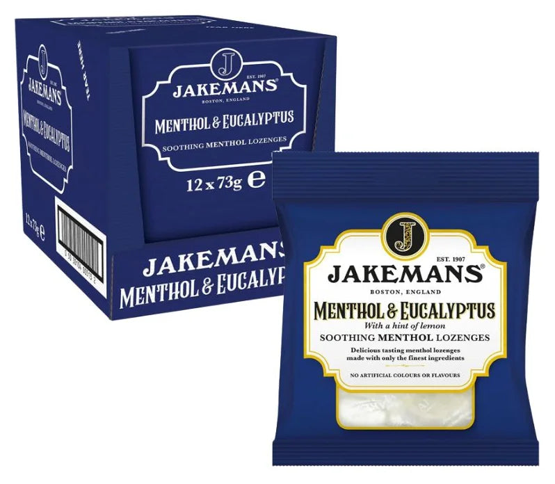 Jakemans Lozenges Menthol & Eucalyptus 73G (Case of 12)