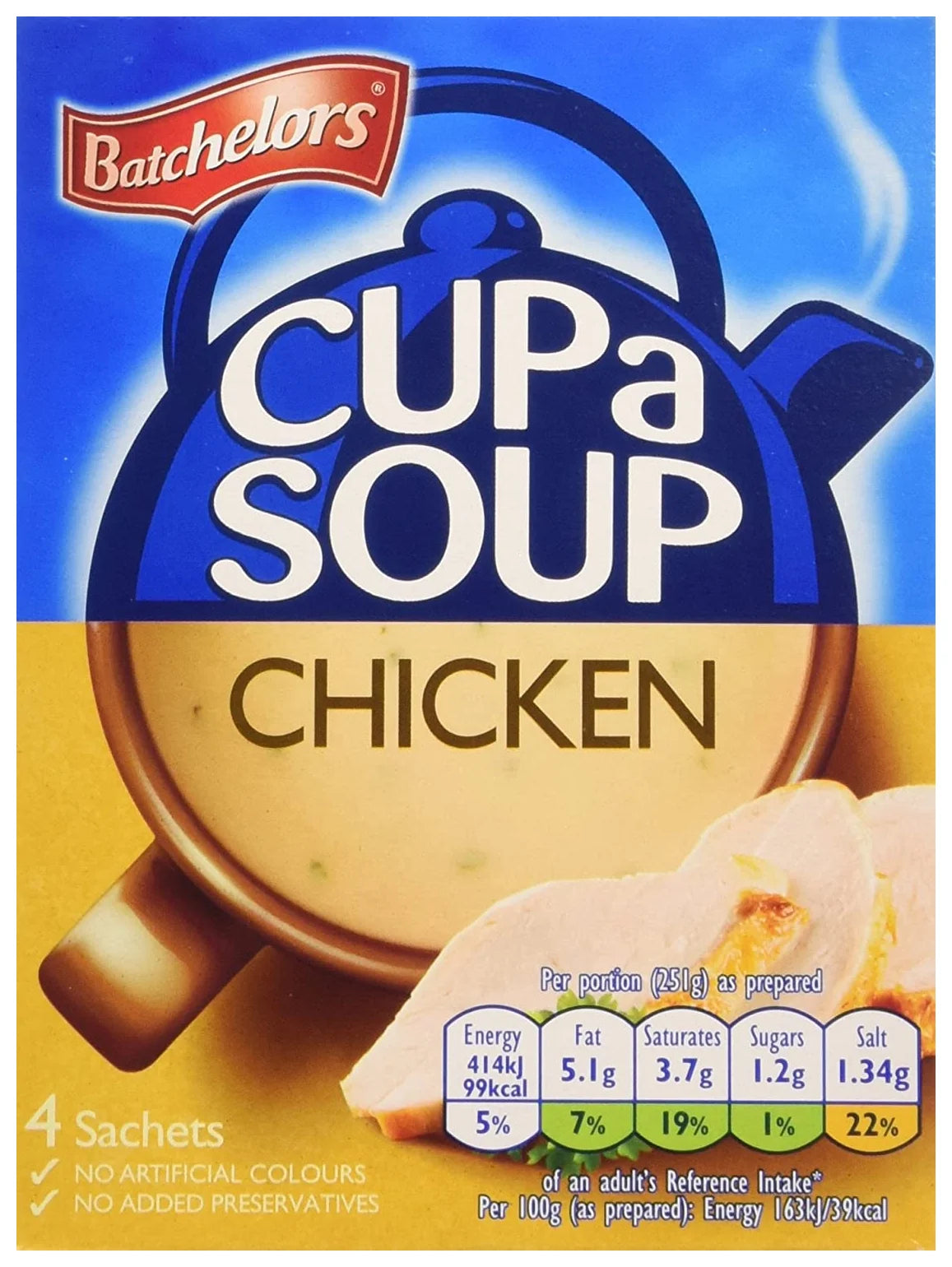 Batchelors Cup-A-Soup Chicken 4 Pack 81G (Case of 9)