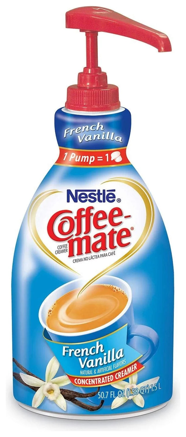 Coffee-Mate Liquid Coffee Creamer French Vanilla 1.5L Pump Bottle (Case of 2)