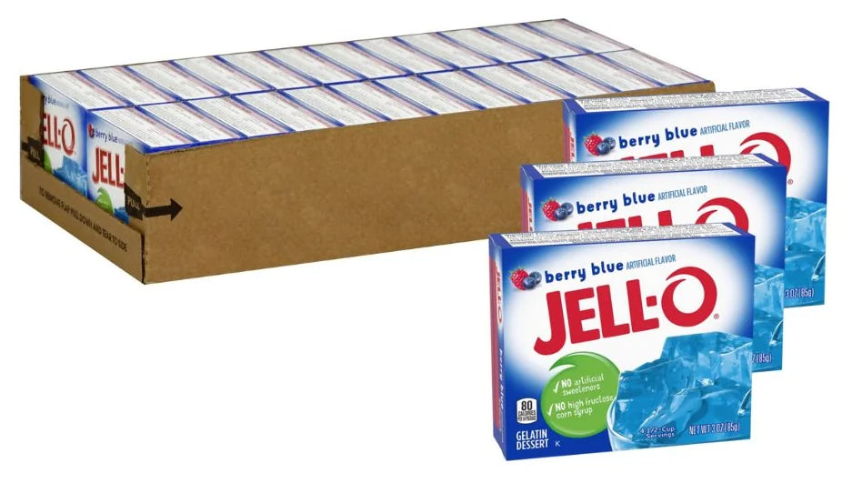 Jell-O Berry Blue Gelatin 3Oz (85G) (Case of 24)