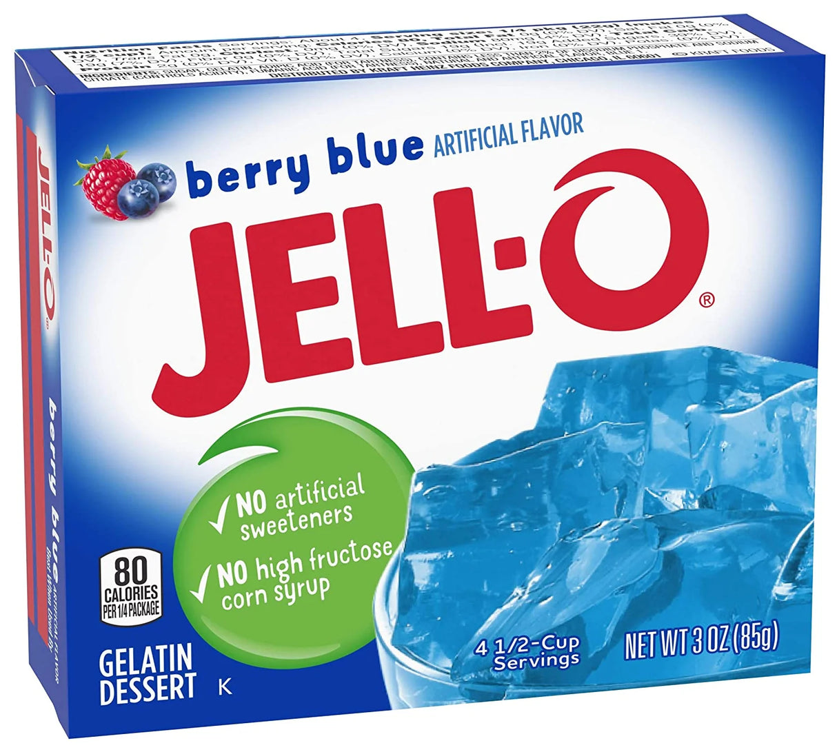 Jell-O Berry Blue Gelatin 3Oz (85G) (Case of 24)