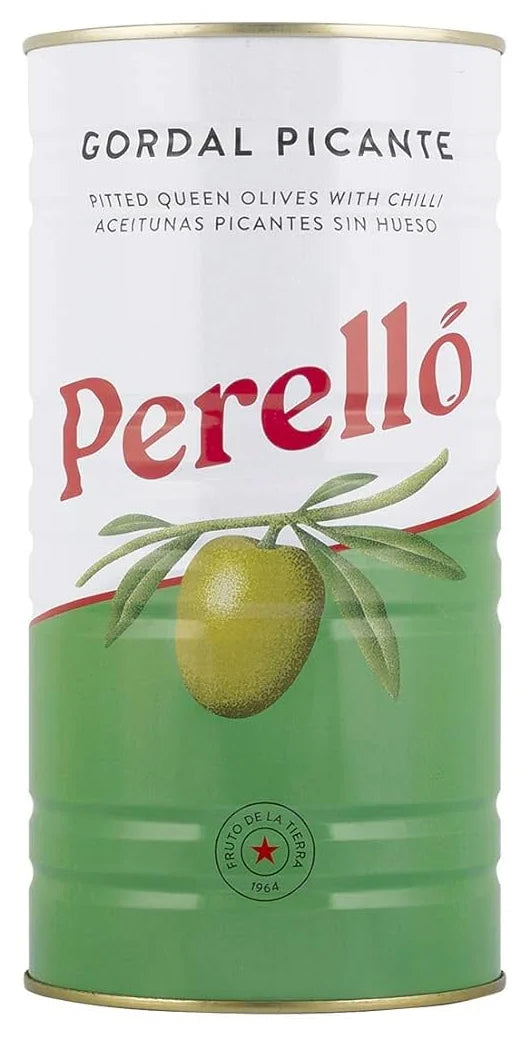 Perello Gordal Pitted Picante Olives 600G