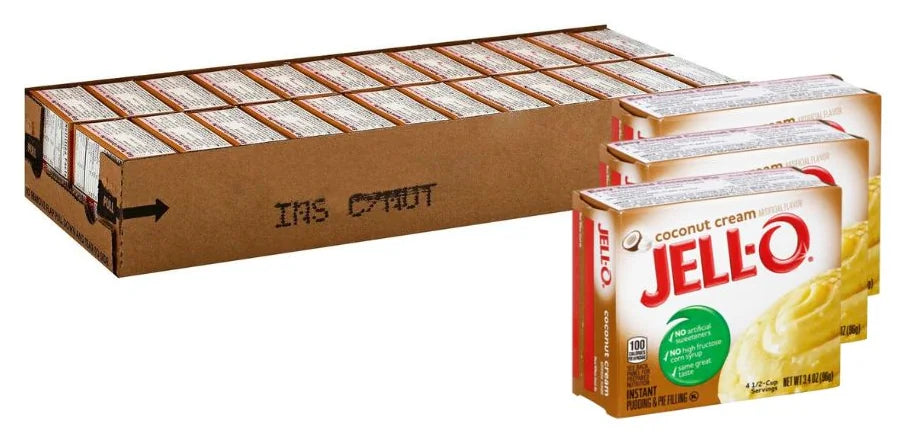 Jell-O Coconut Cream Pudding Instant Mix 3.4oz (Case of 24)