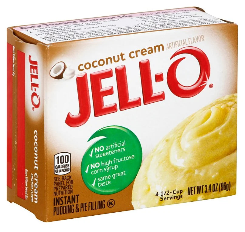 Jell-O Coconut Cream Pudding Instant Mix 3.4oz (Case of 24)