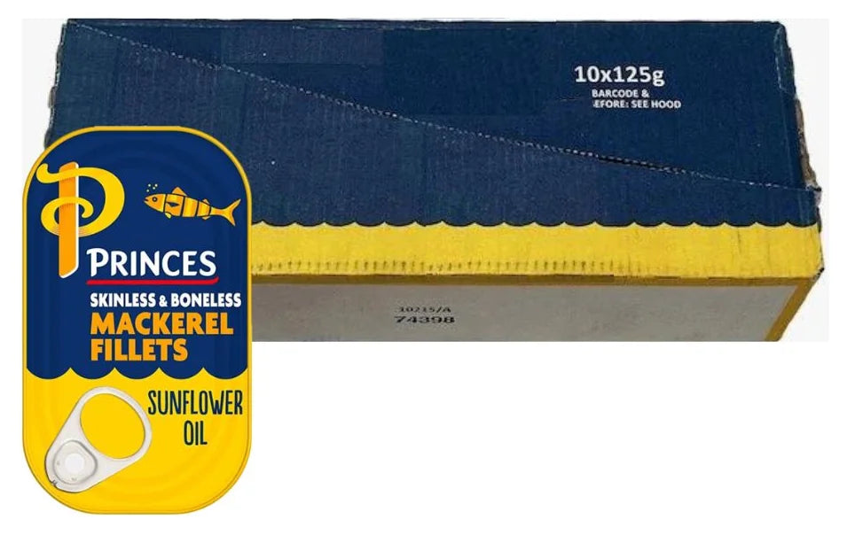 Princes Mackerel Fillets in Sunflower Oil Tin 125G (Case of 10)