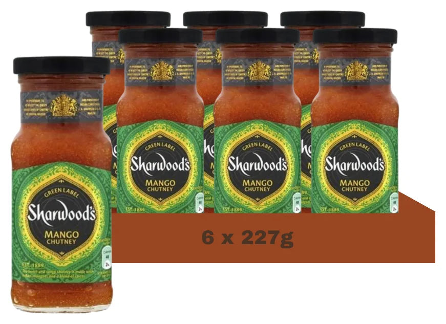 Sharwoods Green Label Mango Chutney Jar 227G (Case of 6)