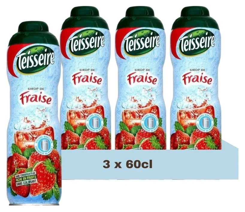 Teisseire Strawberry Cordial 60Cl (Case of 3)