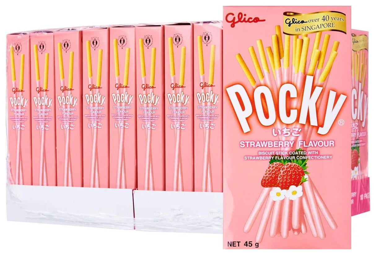 Glico Pocky Strawberry 45G (Case of 10)