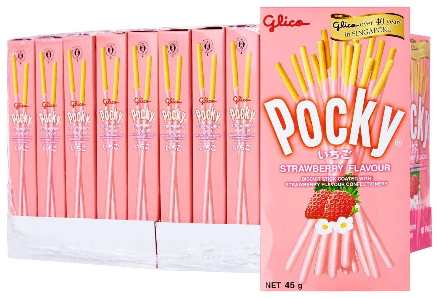 Glico Pocky Strawberry 45G (Case of 10)