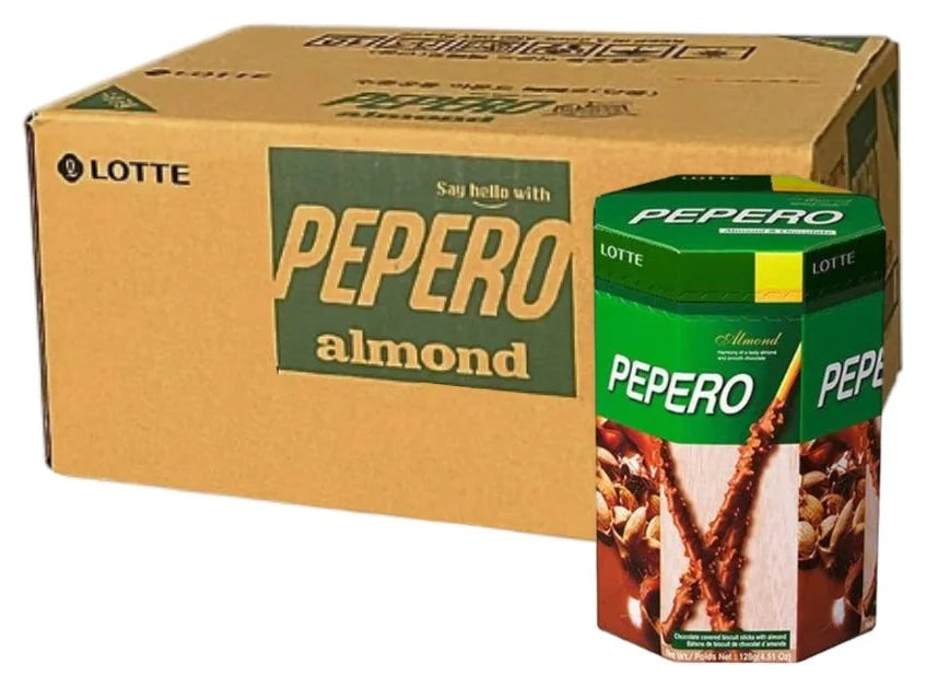 Lotte Pepero Almond Multi Pack 128G (Case of 9)