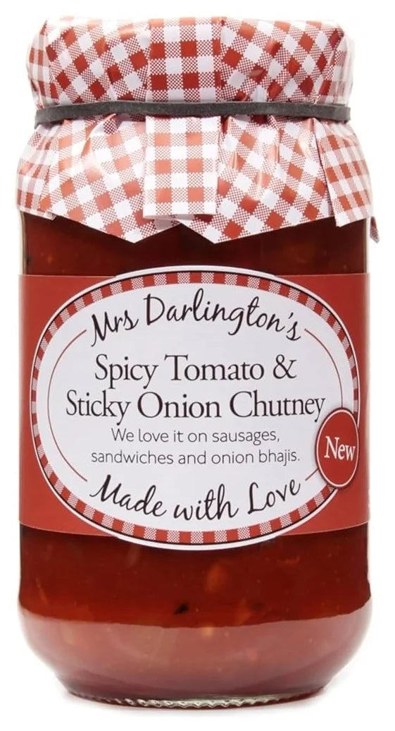 Mrs Darlington Spicy Tomato, Sticky Onion Chutney 312G