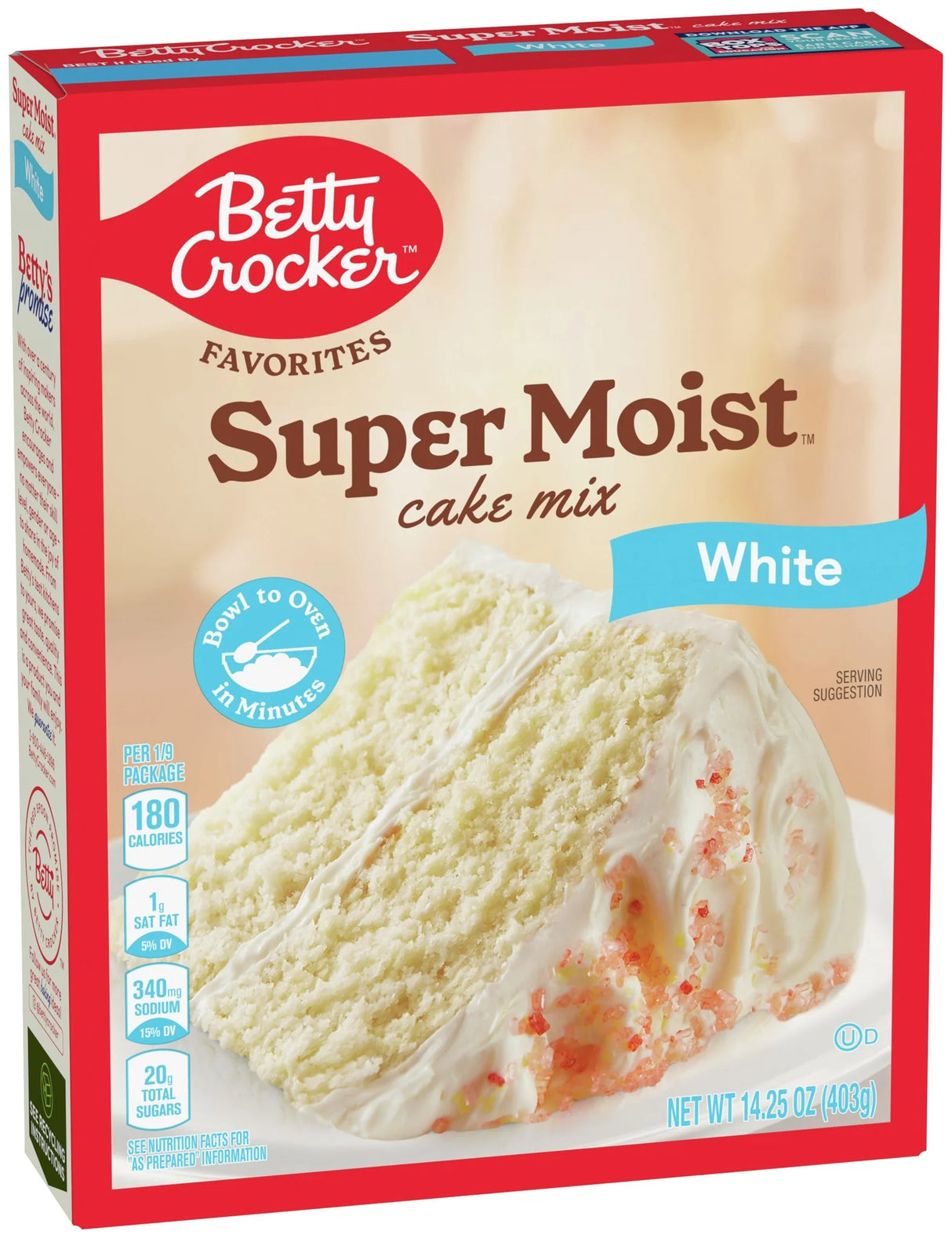 Betty Crocker Super Moist Cake Mix White 14.25 Oz (Case of 12)