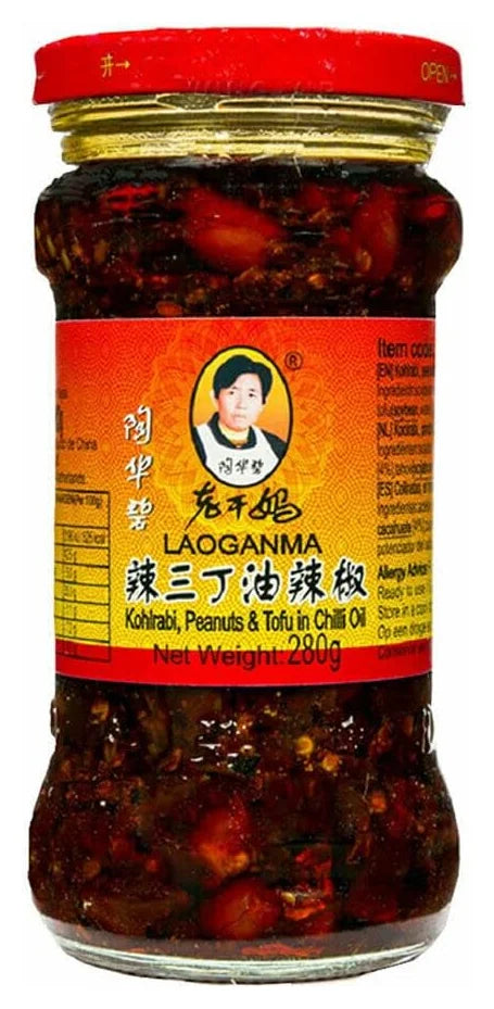 Lao Gan Ma Kohlrabi Peanut & Tofu Chilli Oil 280G