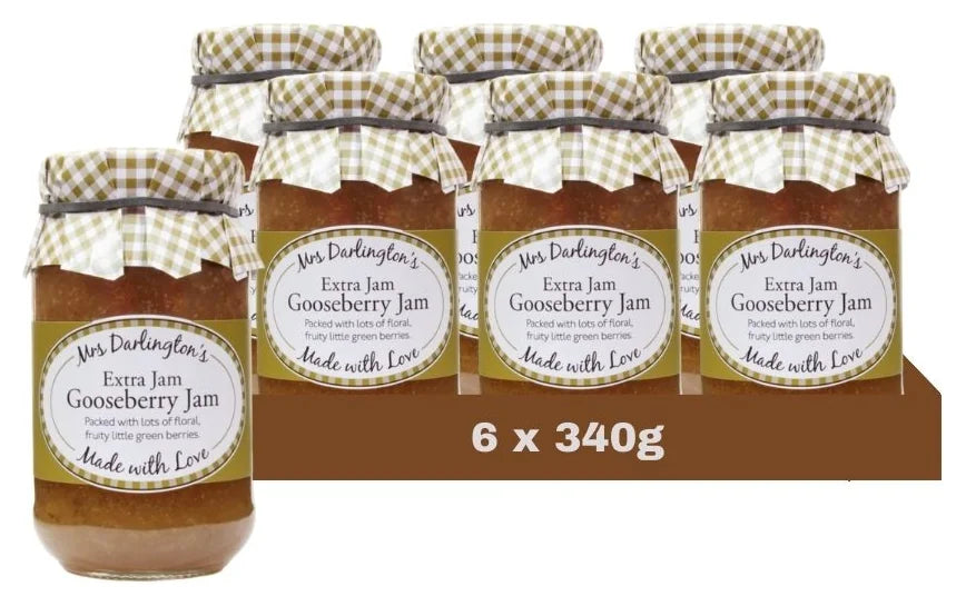 Mrs Darlington Gooseberry Extra Jam 340G (Case of 6)