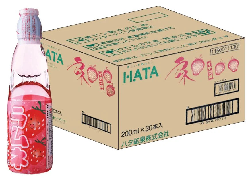 Hata Kosen Bottle Ramune Strawberry 200Ml (Case of 30)