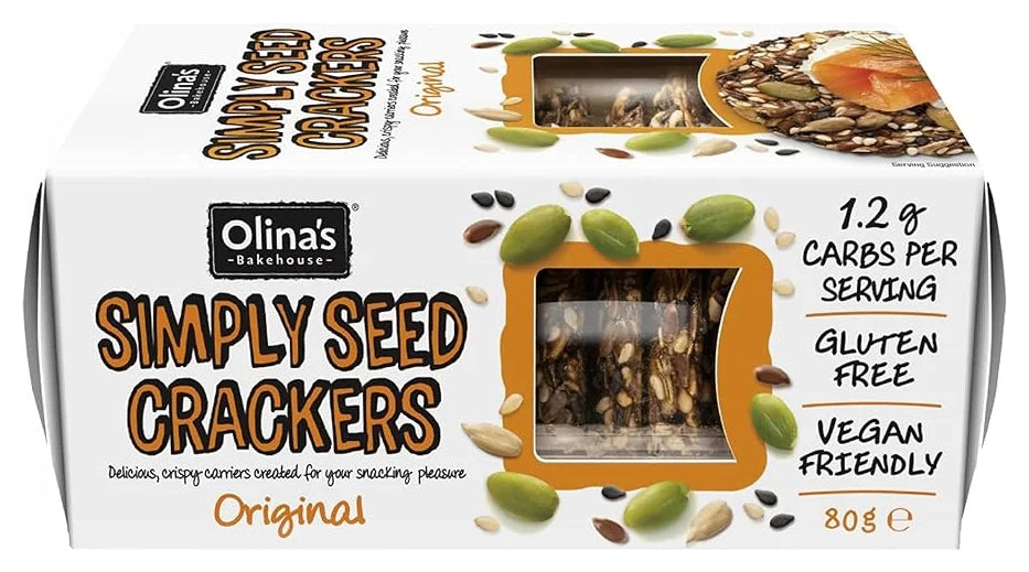 Olina's Gluten Free Simply Seed Crackers 'Original' 80G