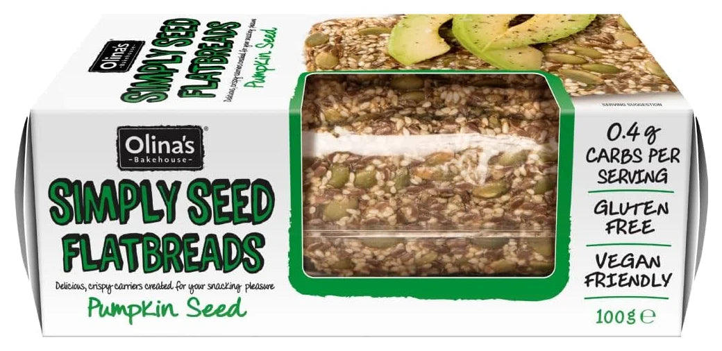Olina's Simply Seed Flatbreads Pumpkin Seed 100G (Case of 10)