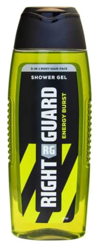 Right Guard Shower Gel For Men Energy Burst 250ML (Case of 6)