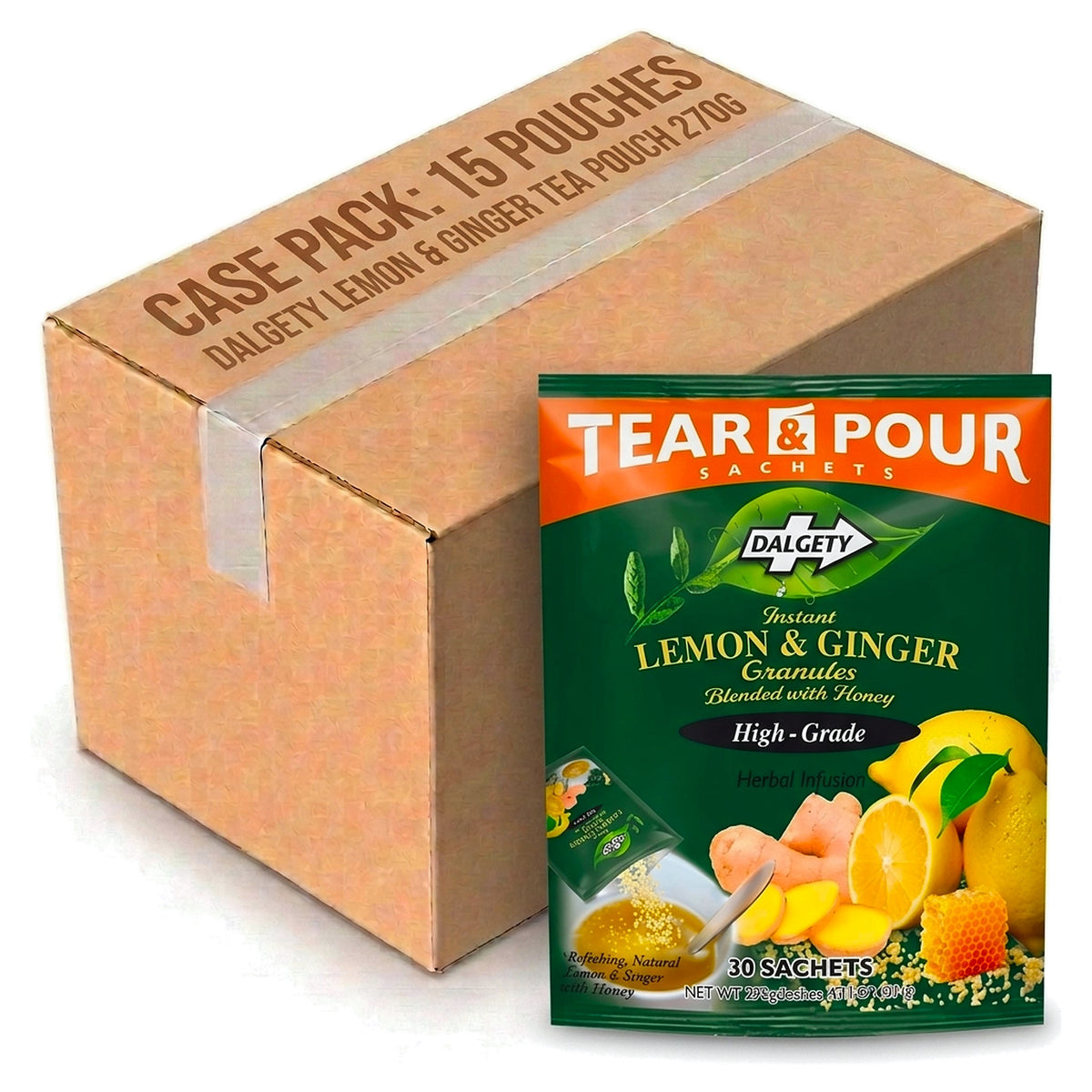 Dalgety Lemon & Ginger Tea Pouch 270G (Case of 15)
