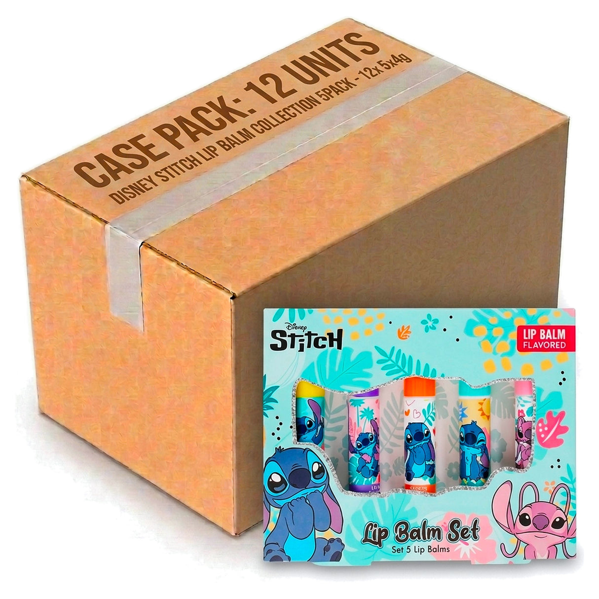 Disney Stitch Lip Balm Collection 5pack (Case of 12)