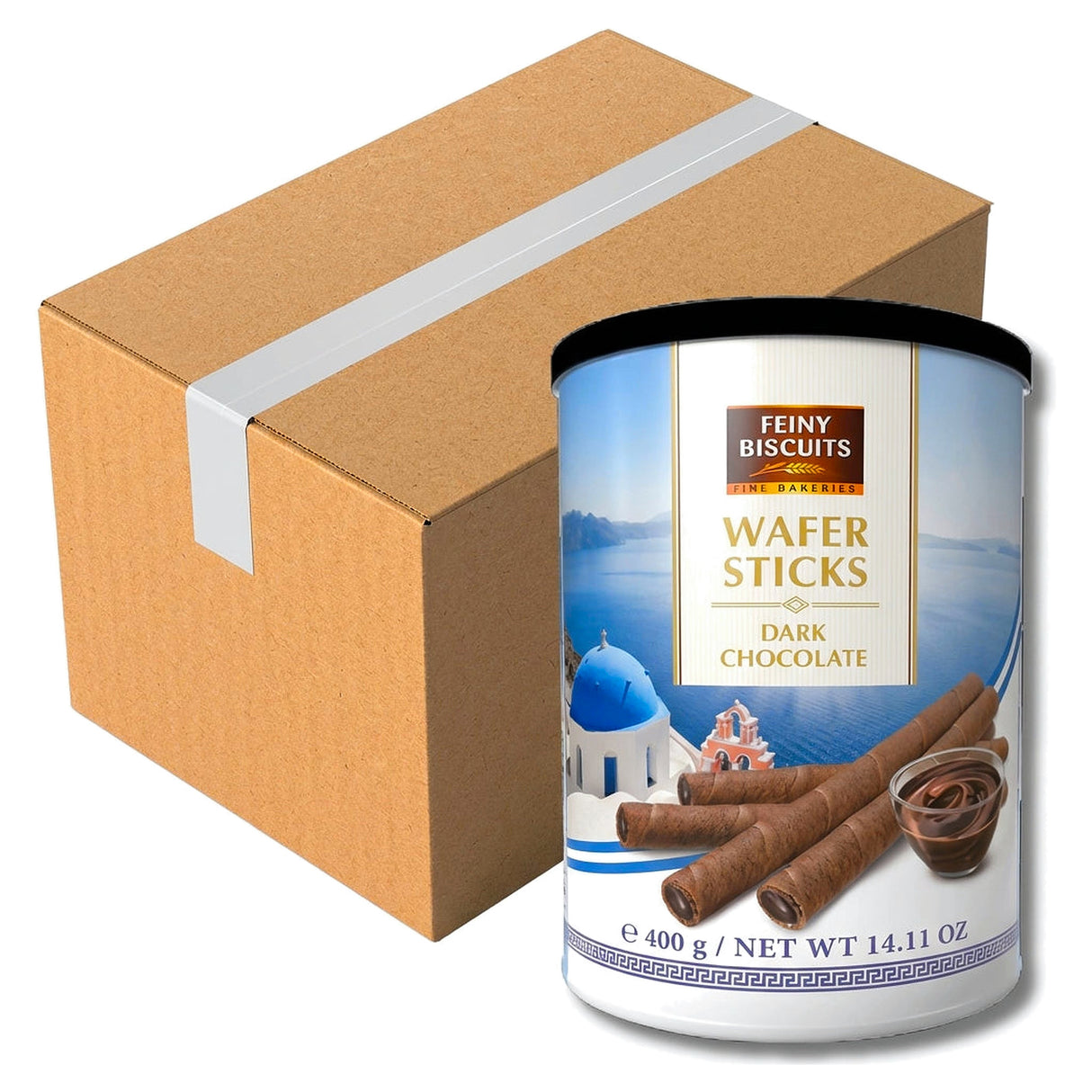 Feiny Biscuits Wafer Rolls With Dark Chocolate Cream 400G (Case of 12)
