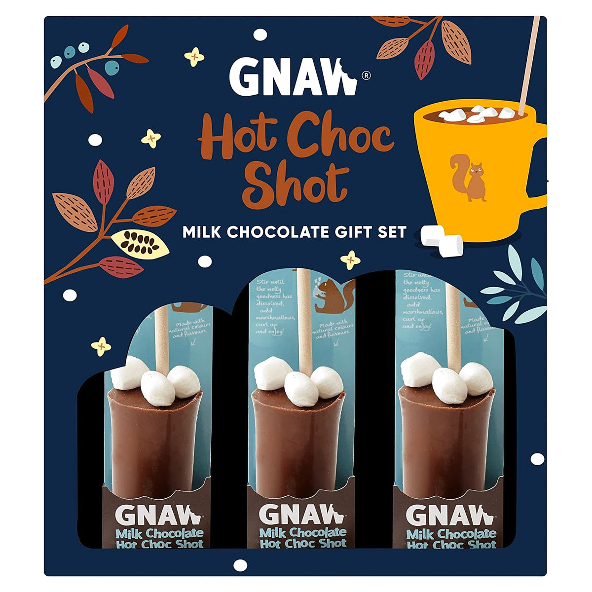 Gnaw Hot Choc Shot Milk Chocolate Gift Set 150G