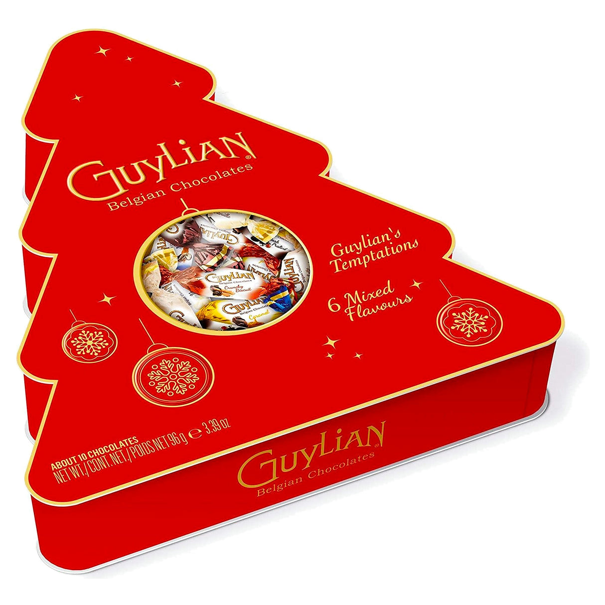 Guylian Temptations Red Christmas Tree Box Of Mixed Flavour Sea Horses 96G