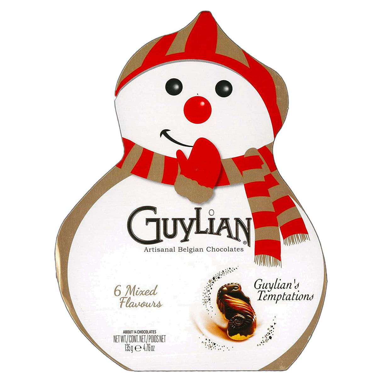 Guylian Temptations Snowman Box Of Mixed Flavour Sea Horses 135G
