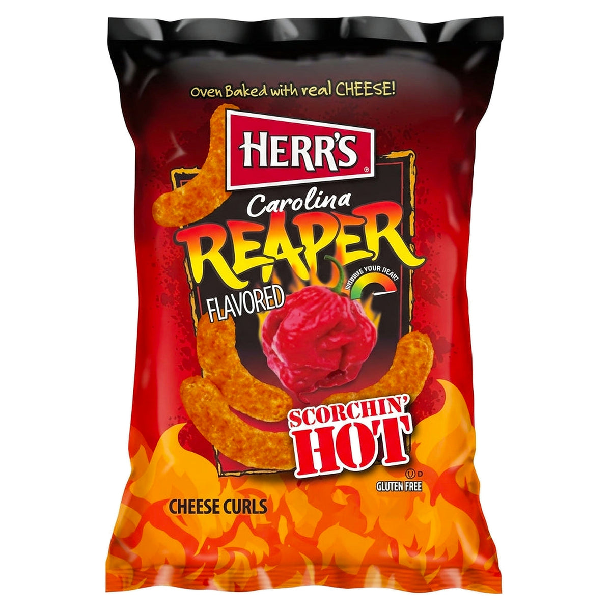 Herr'S Carolina Reaper Flavoured Cheese Curls 6.5Oz (170G)