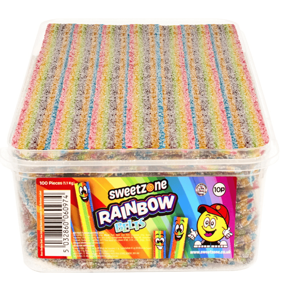Sweetzone Rainbow Belts 1.1KG (Case of 8)