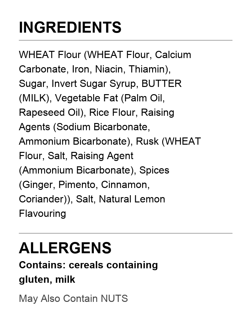 Product ingredients and allergens