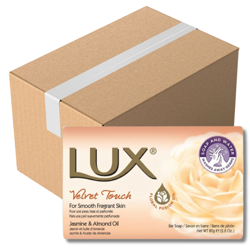 Lux Bar Soap Velvet Touch Jasmine & Almond Oil 80G (Case of 24)