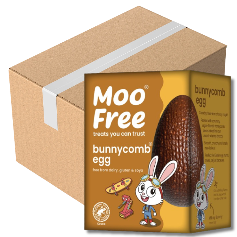 Moo Free Bunnycomb Easter Eggs 85G (Case of 6)