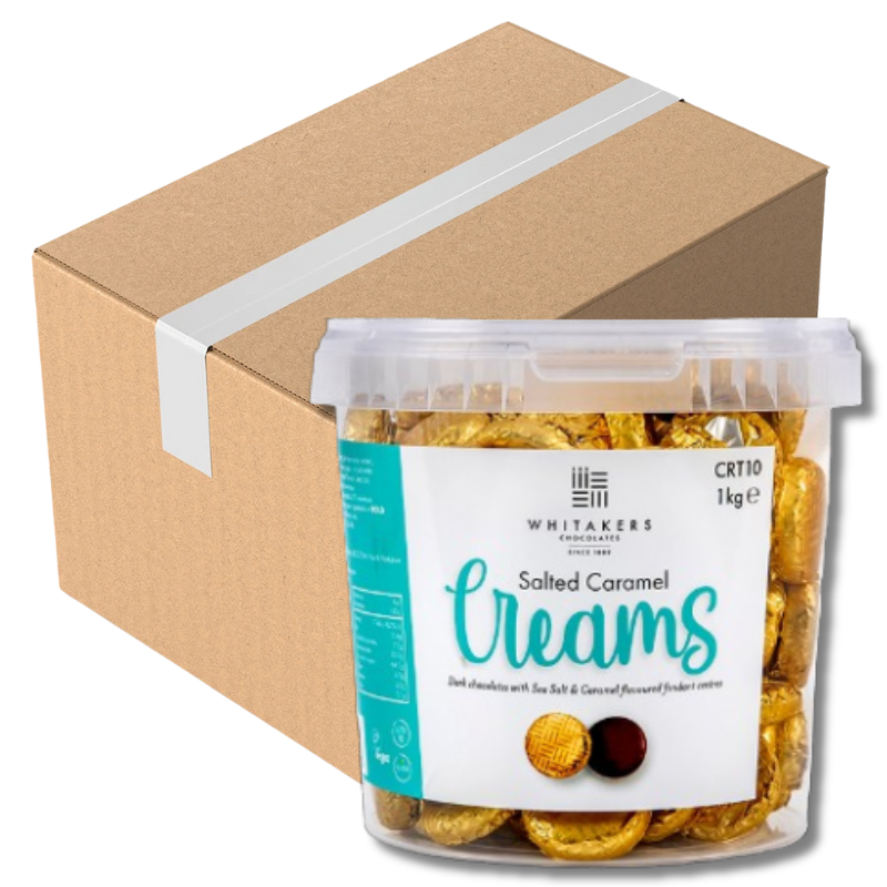 Whitakers Dark Chocolate Salted Caramel Fondant Creams 1KG (Case of 6)