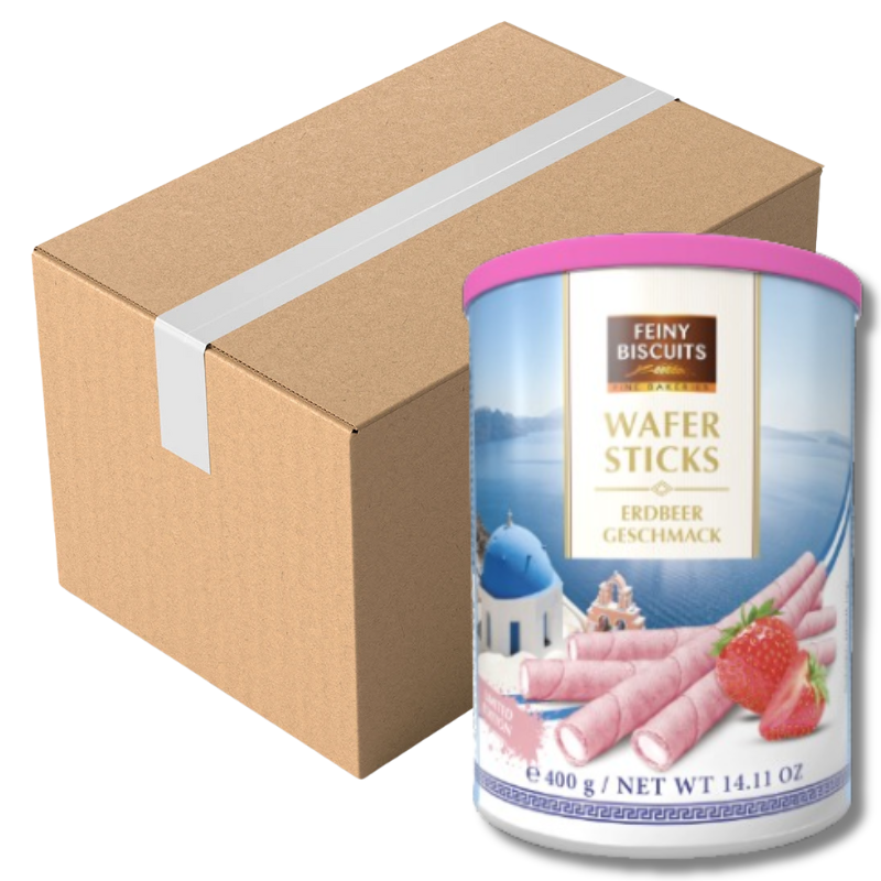 Feiny Biscuits Wafer Rolls With Strawberry Flavoured Cream 400G (Case of 12)