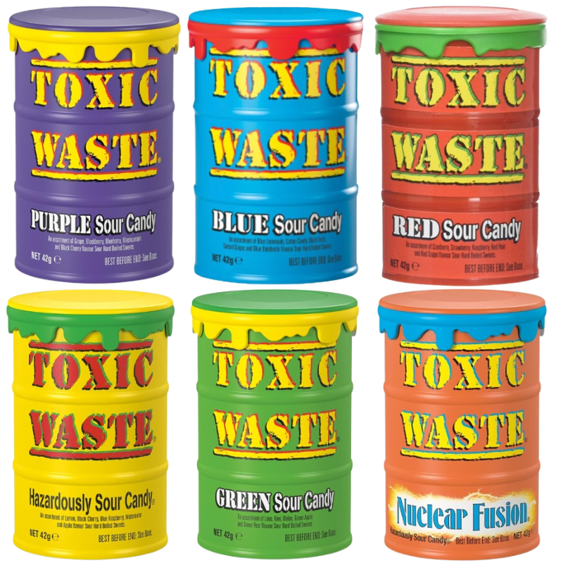 Toxic Waste Sour Candy Drums 42g Bundle