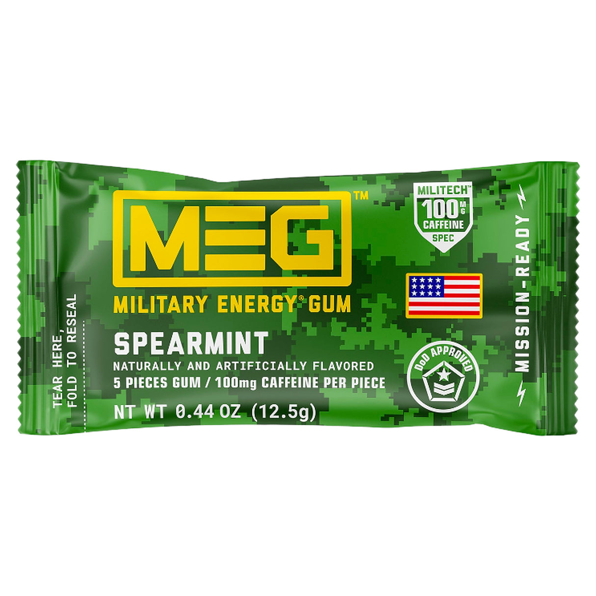 Military Energy Gum Pouch Spearmint 0.44oz (12.5g)