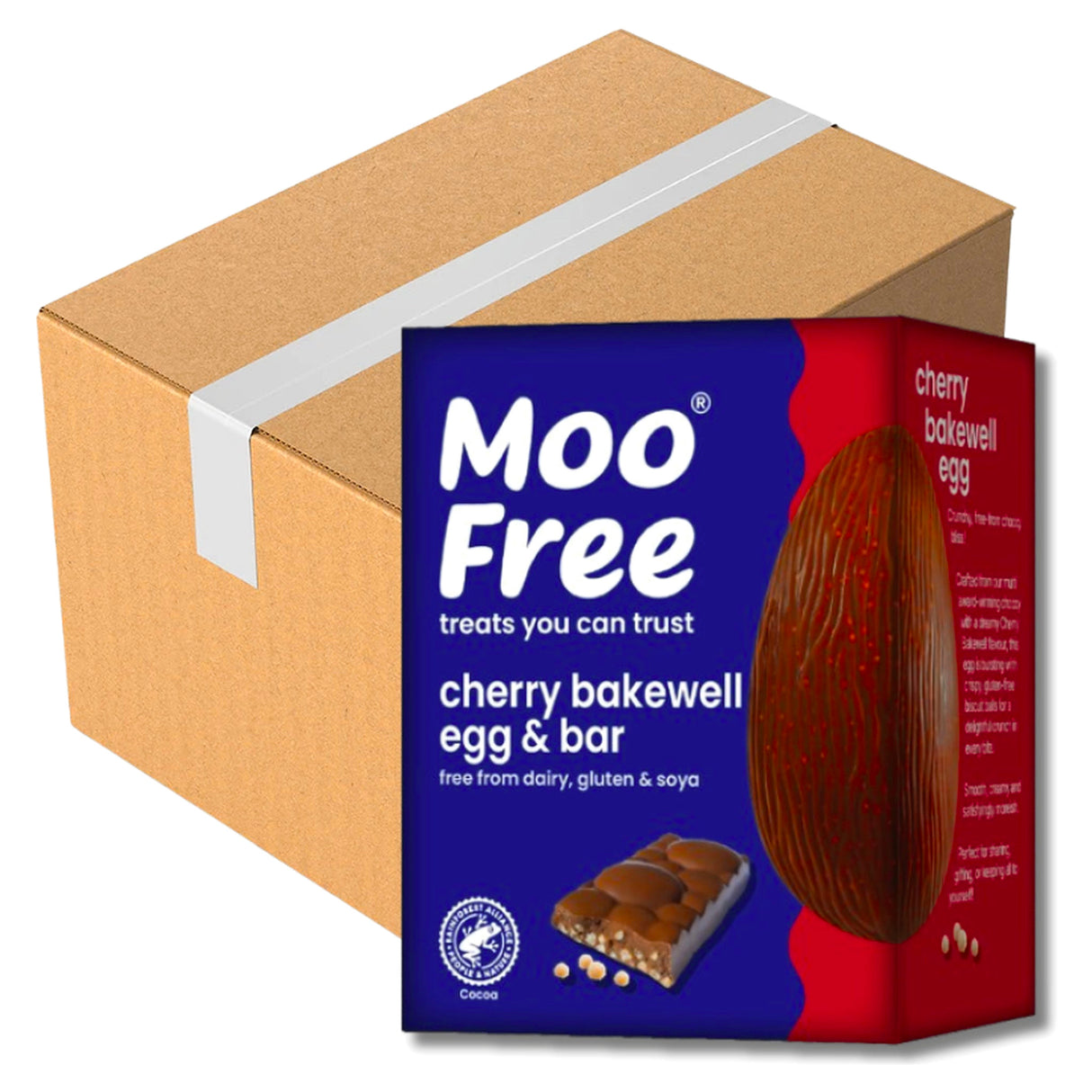Moo Free Cherry Bakewell Egg And Bar 135G (Case of 4)