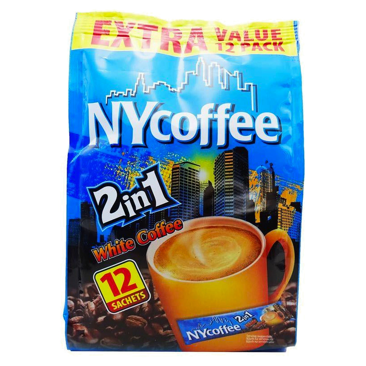 Ny 2 In 1 White Coffee Sachets 12Pk