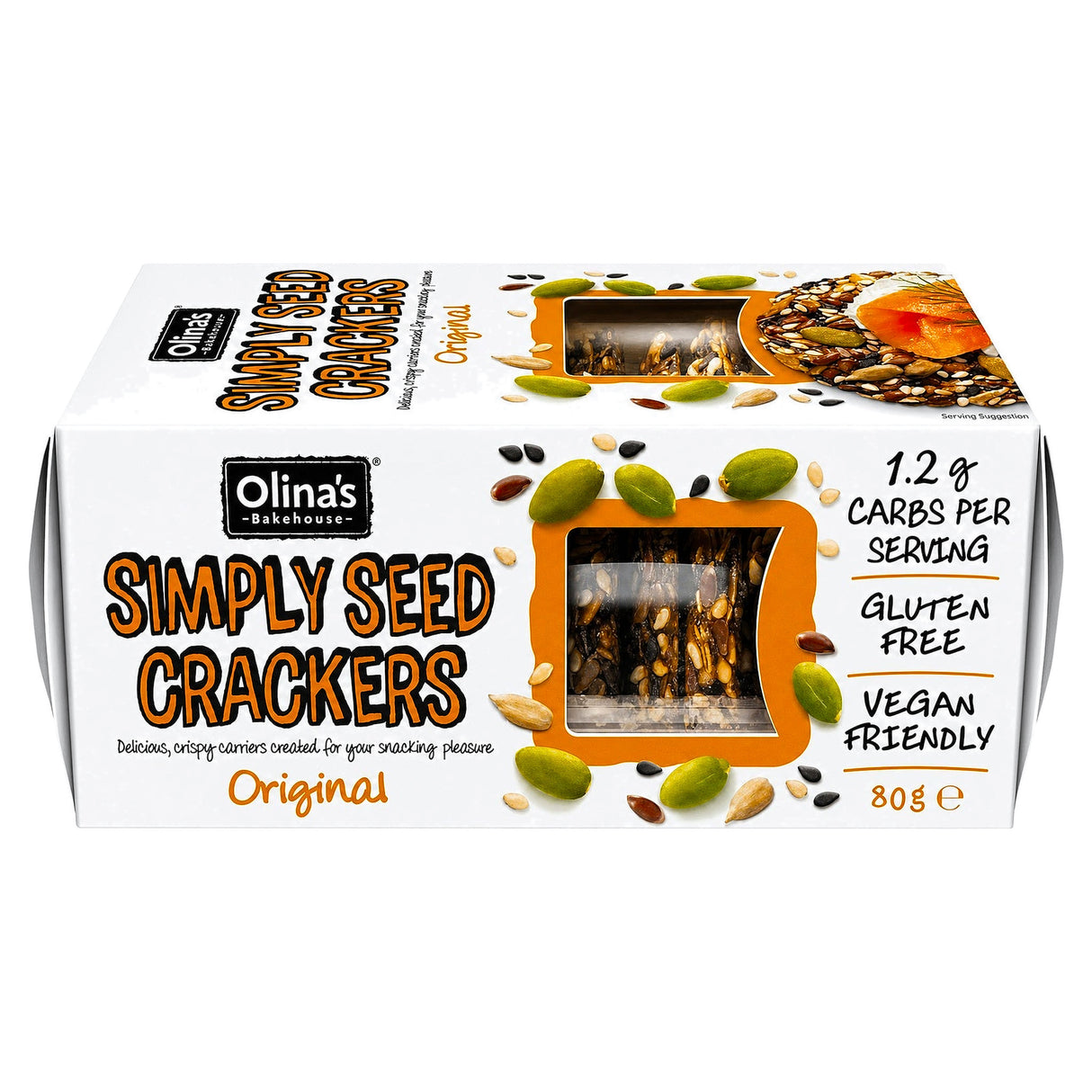 Olina's Gluten Free Simply Seed Crackers 'Original' 80G