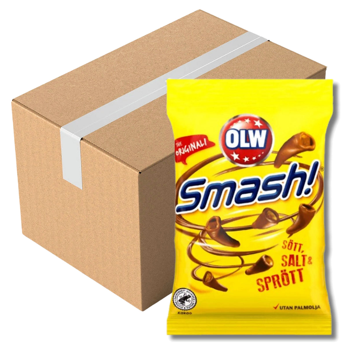 OLW Smash Chocolate Covered Corn Snacks 100G (Case of 21)