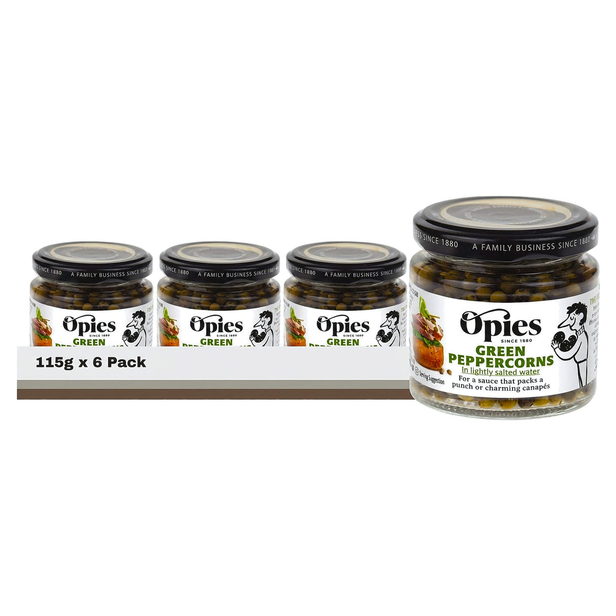 Opies Green Peppercorns In Brine 115G (Case of 6)
